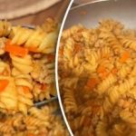 En utraditionel aftensmad med pasta og hakket kød: nem opskrift